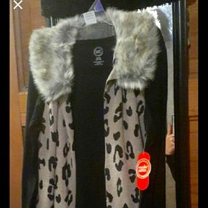 GIRLS sz 18 WONDER NATION 3 PC OUTFIT FAUX FUR VEST NWT